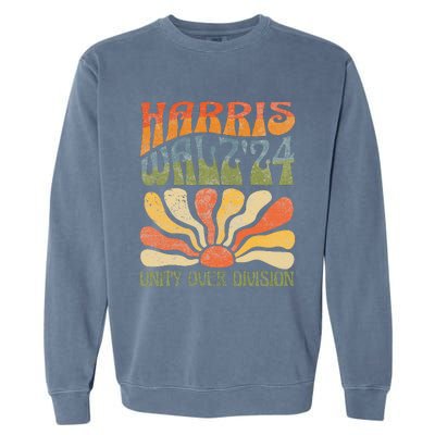 Harris Waltz 2024 Unity Over Division Kamala Harris Tim Walz Garment-Dyed Sweatshirt