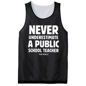 Harris Walz 2024 Never Underestimate A Public School Teacher Mesh Reversible Basketball Jersey Tank