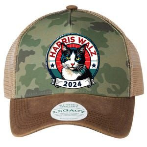 Harris Walz 2024 Funny Cat Election Kamala Harris Tim Waltz Legacy Tie Dye Trucker Hat