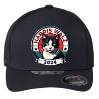 Harris Walz 2024 Funny Cat Election Kamala Harris Tim Waltz Flexfit Unipanel Trucker Cap