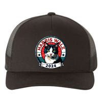 Harris Walz 2024 Funny Cat Election Kamala Harris Tim Waltz Yupoong Adult 5-Panel Trucker Hat