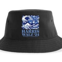 Harris Waltz 2024 Cute Wave Of Blue Cats For Kamala Harris Sustainable Bucket Hat