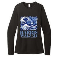 Harris Waltz 2024 Cute Wave Of Blue Cats For Kamala Harris Womens CVC Long Sleeve Shirt