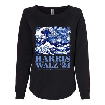 Harris Waltz 2024 Cute Wave Of Blue Cats For Kamala Harris Womens California Wash Sweatshirt