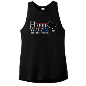 Harris Waltz 2024 For The People Cat Lady Kamala Harris 2024 Ladies PosiCharge Tri-Blend Wicking Tank