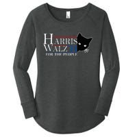 Harris Waltz 2024 For The People Cat Lady Kamala Harris 2024 Women's Perfect Tri Tunic Long Sleeve Shirt