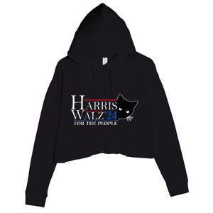 Harris Waltz 2024 For The People Cat Lady Kamala Harris 2024 Crop Fleece Hoodie