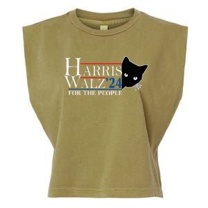 Harris Waltz 2024 For The People Cat Lady Kamala Harris 2024 Garment-Dyed Women's Muscle Tee