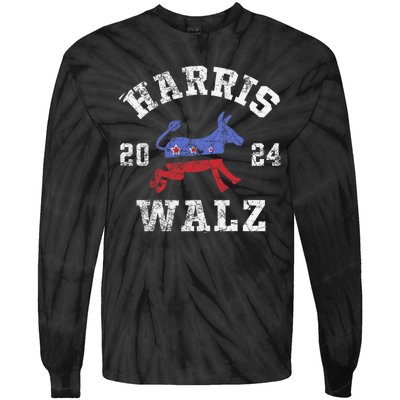 Harris Waltz 2024 Election Kamala Harris Tim Waltz 2024 Tie-Dye Long Sleeve Shirt