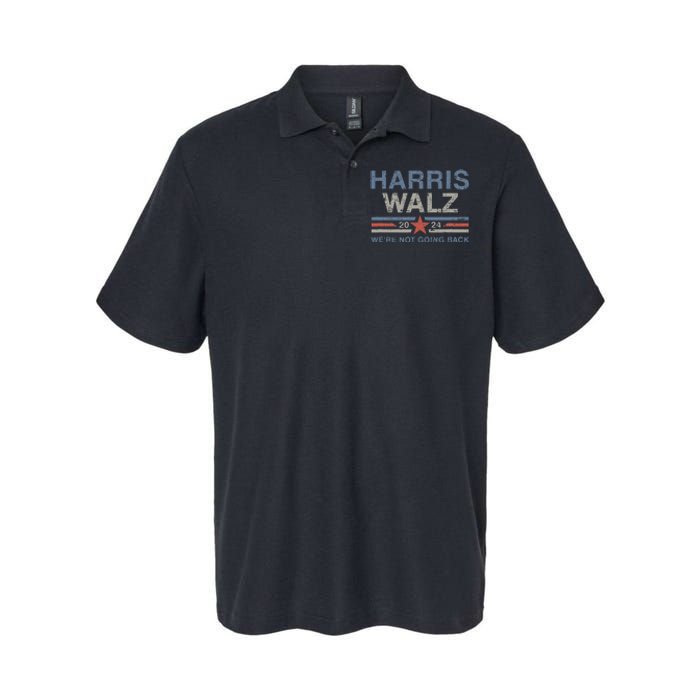 Harris Waltz 2024 Harris Walz WeRe Not Going Back Vintage Softstyle Adult Sport Polo