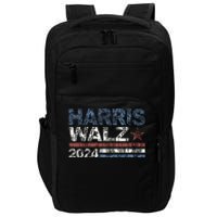 Harris Walz 2024 President Election Vintage Retro Stripe Impact Tech Backpack