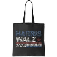 Harris Walz 2024 President Election Vintage Retro Stripe Tote Bag