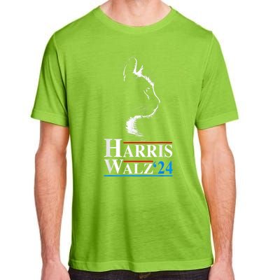 Harris Waltz 2024 Election Funny Cat Kamala Harris Tim Walz Adult ChromaSoft Performance T-Shirt