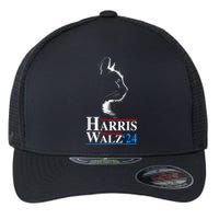 Harris Waltz 2024 Election Funny Cat Kamala Harris Tim Walz Flexfit Unipanel Trucker Cap