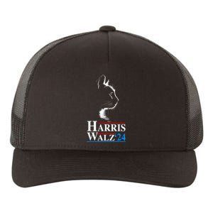 Harris Waltz 2024 Election Funny Cat Kamala Harris Tim Walz Yupoong Adult 5-Panel Trucker Hat