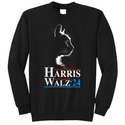 Harris Waltz 2024 Election Funny Cat Kamala Harris Tim Walz Sweatshirt