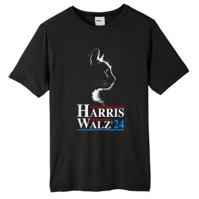 Harris Waltz 2024 Election Funny Cat Kamala Harris Tim Walz Tall Fusion ChromaSoft Performance T-Shirt