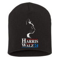 Harris Waltz 2024 Election Funny Cat Kamala Harris Tim Walz Short Acrylic Beanie