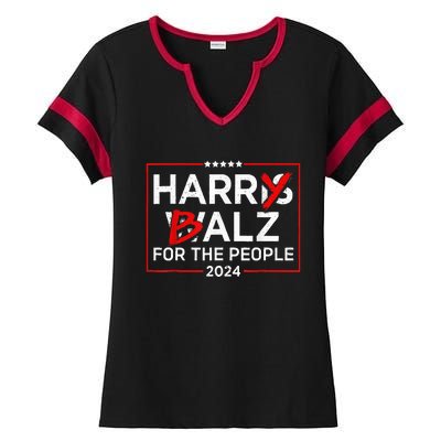 Harris Walz 24 Harry Balz For The People 2024 Democratics Ladies Halftime Notch Neck Tee