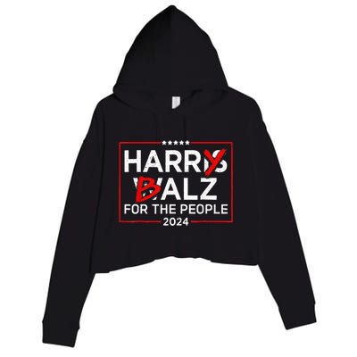 Harris Walz 24 Harry Balz For The People 2024 Democratics Crop Fleece Hoodie