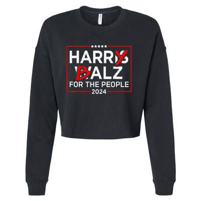 Harris Walz 24 Harry Balz For The People 2024 Democratics Cropped Pullover Crew