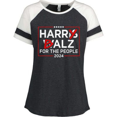 Harris Walz 24 Harry Balz For The People 2024 Democratics Enza Ladies Jersey Colorblock Tee