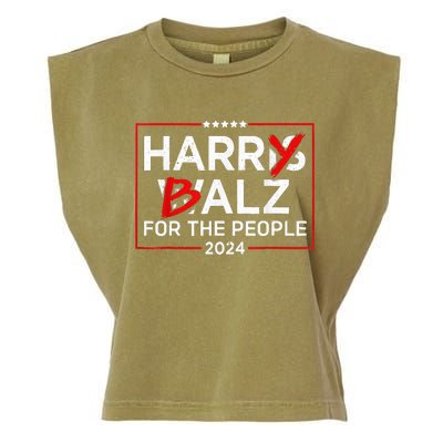 Harris Walz 24 Harry Balz For The People 2024 Democratics Garment-Dyed Women's Muscle Tee