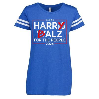 Harris Walz 24 Harry Balz For The People 2024 Democratics Enza Ladies Jersey Football T-Shirt