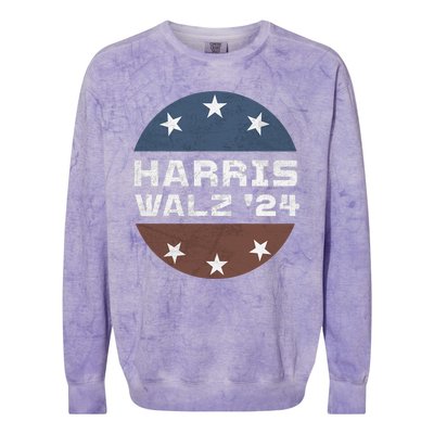 Harris Walz 2024 Campaign For President Patriotic Kamala Colorblast Crewneck Sweatshirt