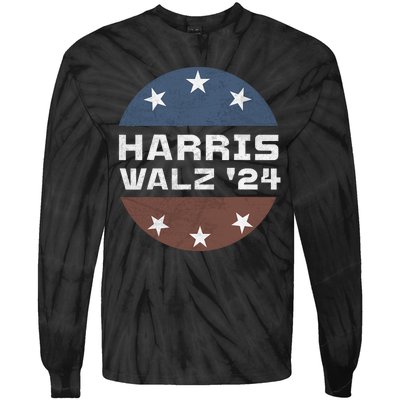 Harris Walz 2024 Campaign For President Patriotic Kamala Tie-Dye Long Sleeve Shirt