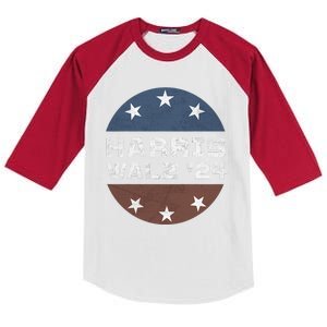 Harris Walz 2024 Campaign For President Patriotic Kamala Kids Colorblock Raglan Jersey