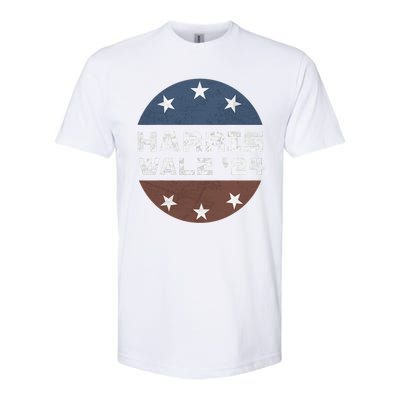 Harris Walz 2024 Campaign For President Patriotic Kamala Softstyle CVC T-Shirt