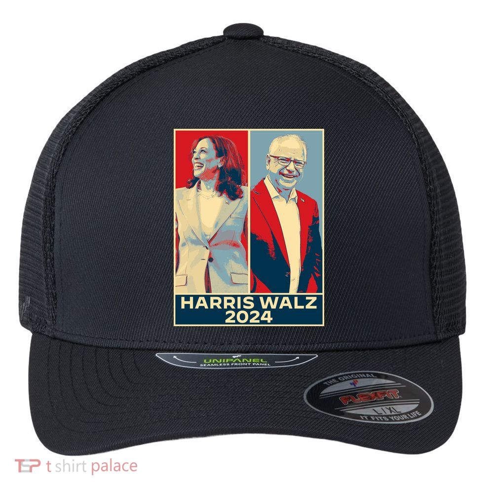Harris Walz 2024 Kamala Harris Tim Walz For Vp Flexfit Unipanel Trucker Cap