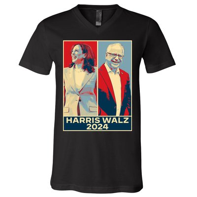 Harris Walz 2024 Kamala Harris Tim Walz For Vp V-Neck T-Shirt