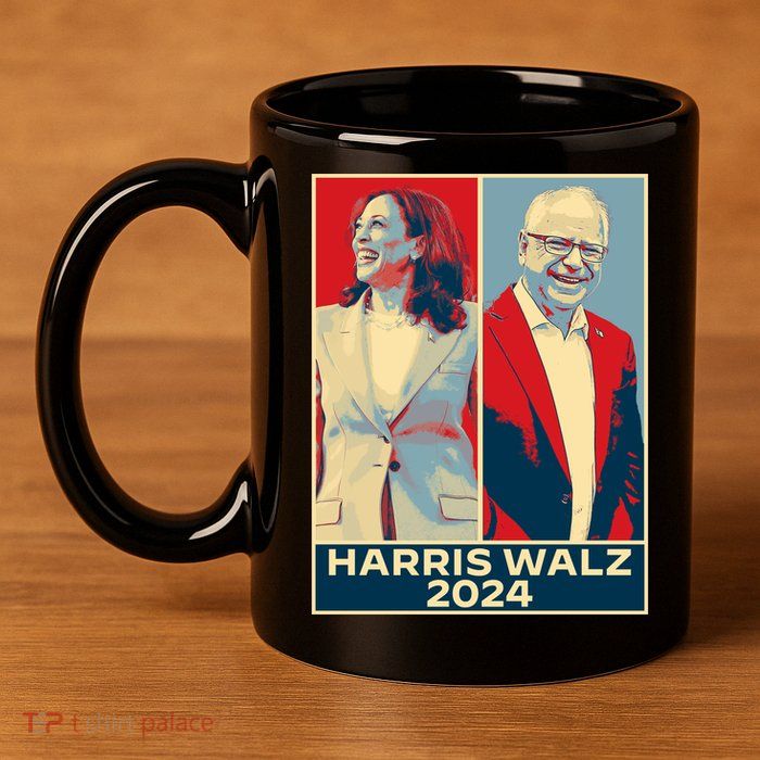 Harris Walz 2024 Kamala Harris Tim Walz For Vp 11oz C Handle Ceramic Mug