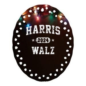 Harris Waltz 2024 For President Kamala Harris Tim Waltz 2024 Ceramic Oval Ornament