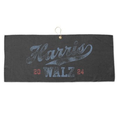 Harris Waltz 2024 Baseball Script Women Harris Waltz 2024 Gift Large Microfiber Waffle Golf Towel