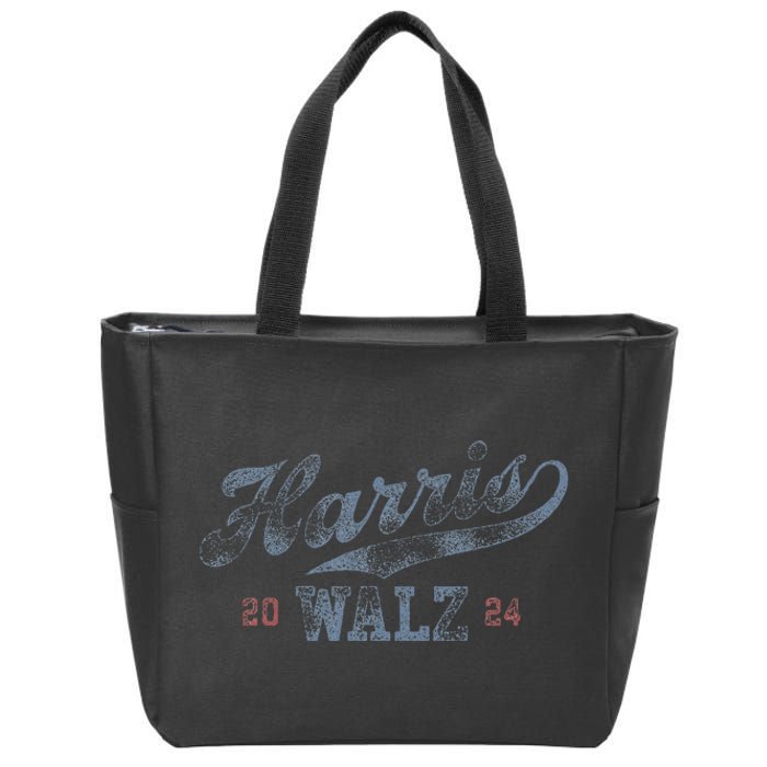 Harris Waltz 2024 Baseball Script Women Harris Waltz 2024 Gift Zip Tote Bag