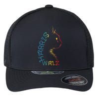 Harris Waltz 2024 Kamala Walz Cat Lettering Positive Funny Flexfit Unipanel Trucker Cap