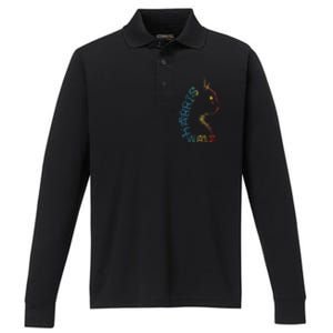 Harris Waltz 2024 Kamala Walz Cat Lettering Positive Funny Performance Long Sleeve Polo