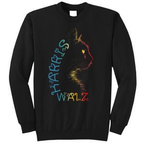 Harris Waltz 2024 Kamala Walz Cat Lettering Positive Funny Sweatshirt