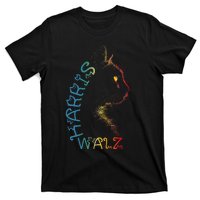 Harris Waltz 2024 Kamala Walz Cat Lettering Positive Funny T-Shirt