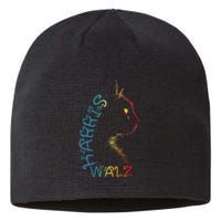 Harris Waltz 2024 Kamala Walz Cat Lettering Positive Funny Sustainable Beanie