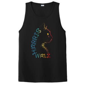 Harris Waltz 2024 Kamala Walz Cat Lettering Positive Funny PosiCharge Competitor Tank