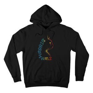 Harris Waltz 2024 Kamala Walz Cat Lettering Positive Funny Tall Hoodie