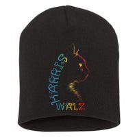 Harris Waltz 2024 Kamala Walz Cat Lettering Positive Funny Short Acrylic Beanie