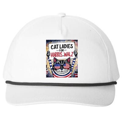 Harris Waltz 2024 Cat Ladies For Harris And Walz 2024 Snapback Five-Panel Rope Hat