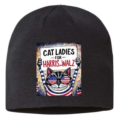 Harris Waltz 2024 Cat Ladies For Harris And Walz 2024 Sustainable Beanie