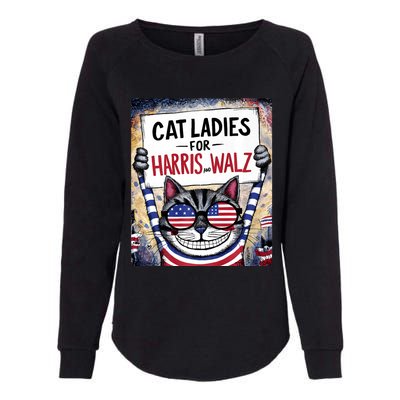 Harris Waltz 2024 Cat Ladies For Harris And Walz 2024 Womens California Wash Sweatshirt