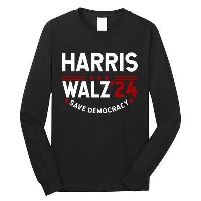 Harris Walz 2024 Save Democracy Long Sleeve Shirt